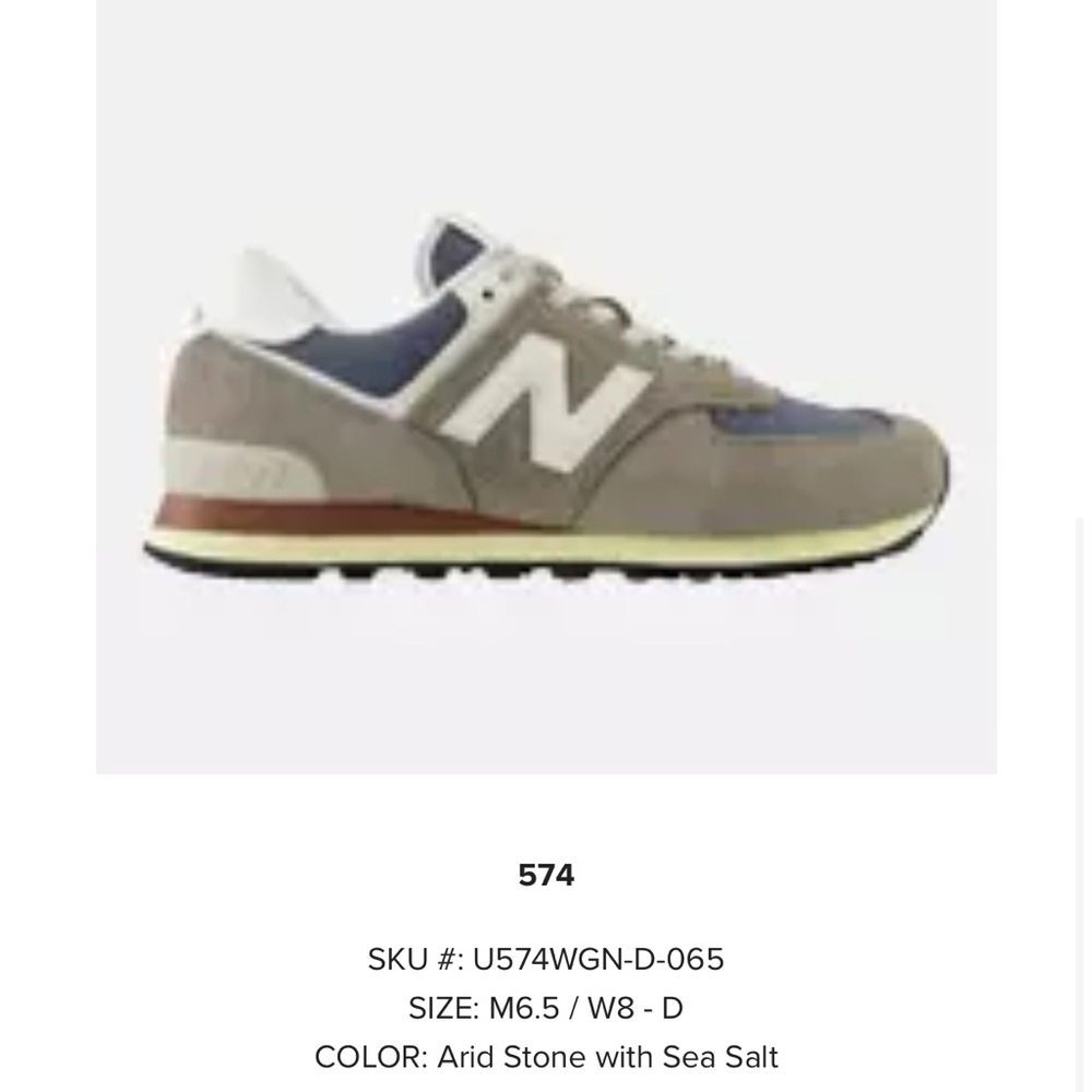 Unisex New Balance 574 M6.5/W8